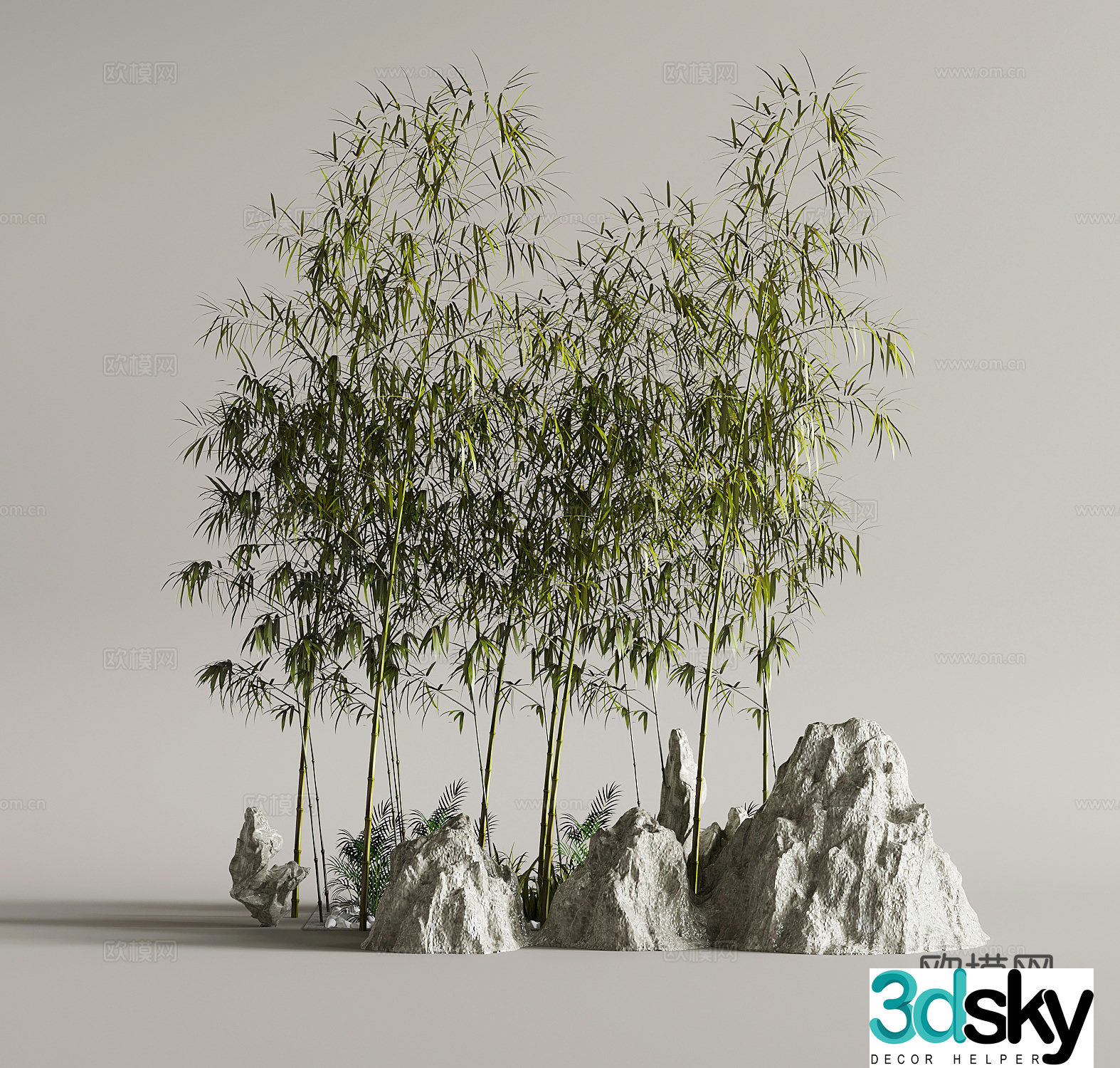 Bamboo Modern Landscape Sketch Bamboo Landscape 3D Model