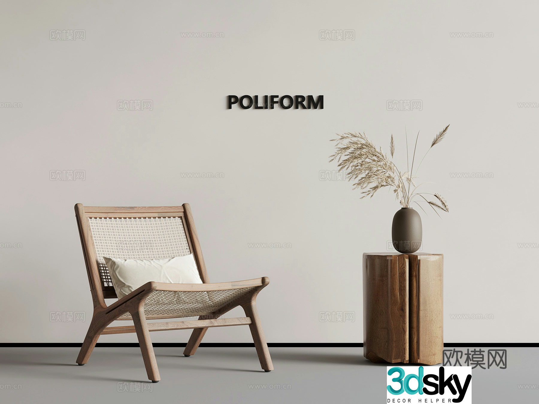 Leisure chair medieval style leisure chair side table flower art 3d model 3d model