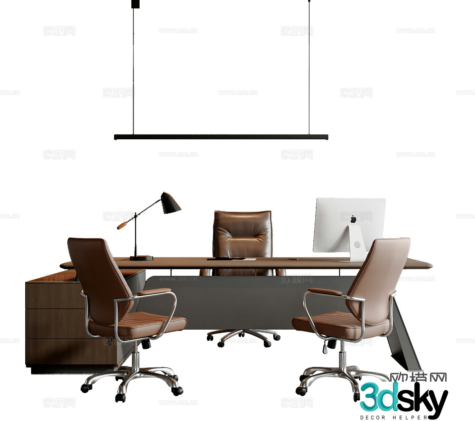 Modern Italian office desk chair office chair boss chair chandeliers 3d model