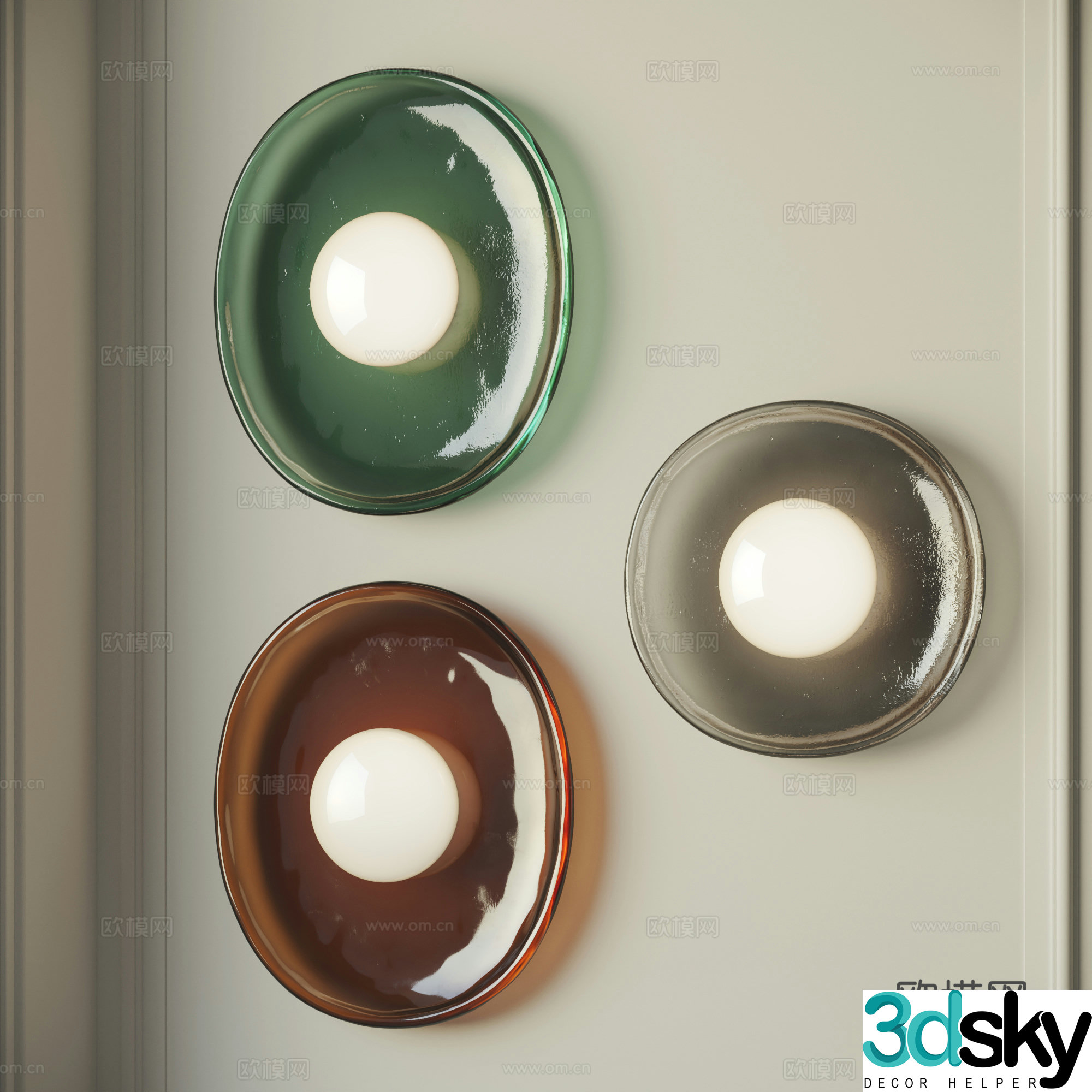 Modern glass wall lamp Glass wall lamp Medium style wall lamp 3D model