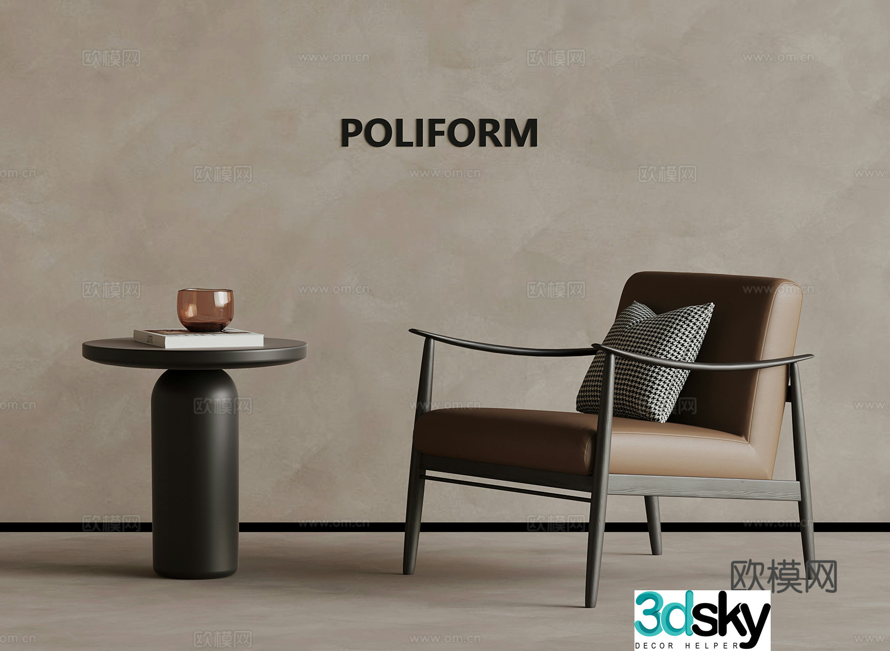 Leisure chair modern leisure chair side 3d model
