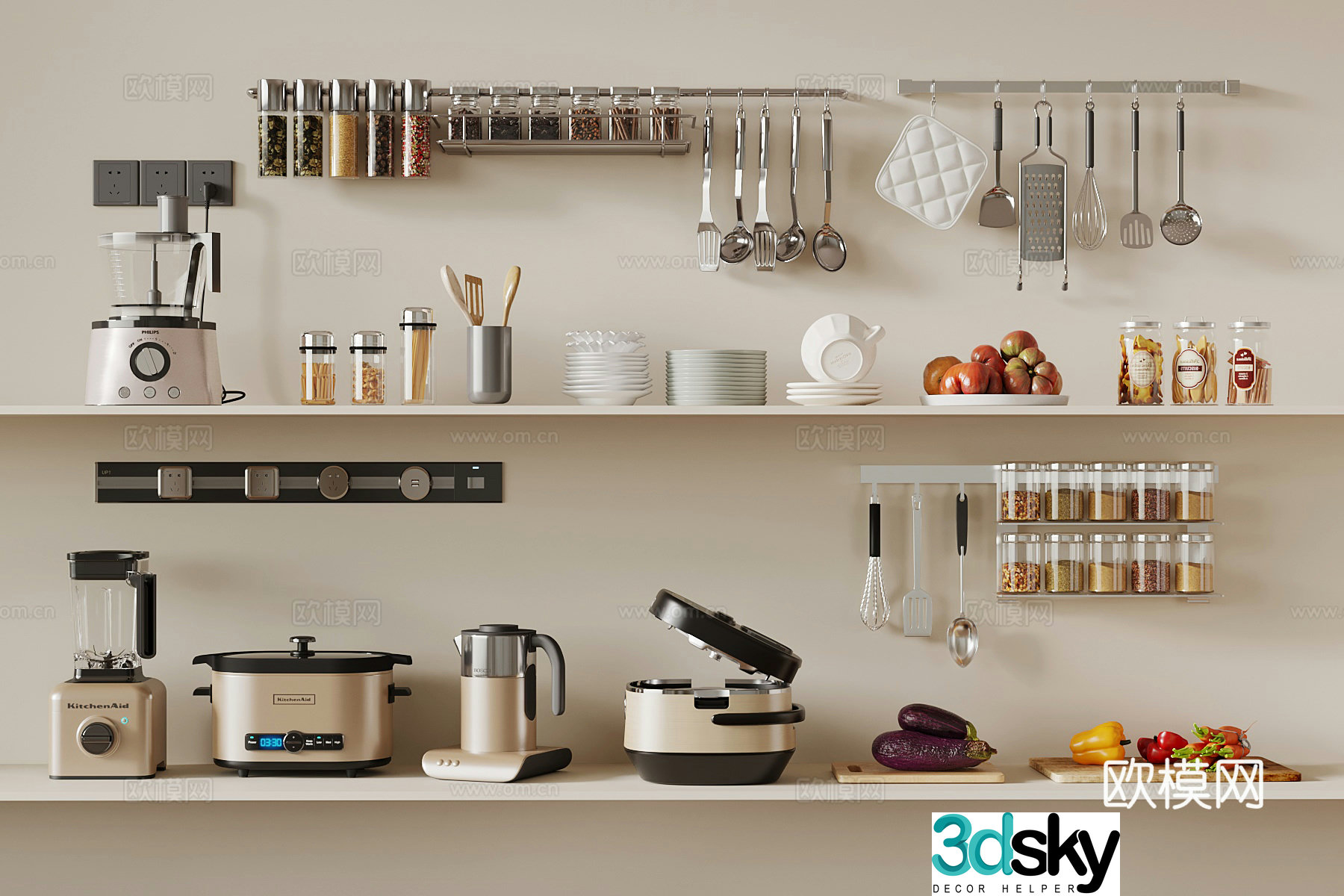 Kitchenware Modern kitchen supplies 3d model