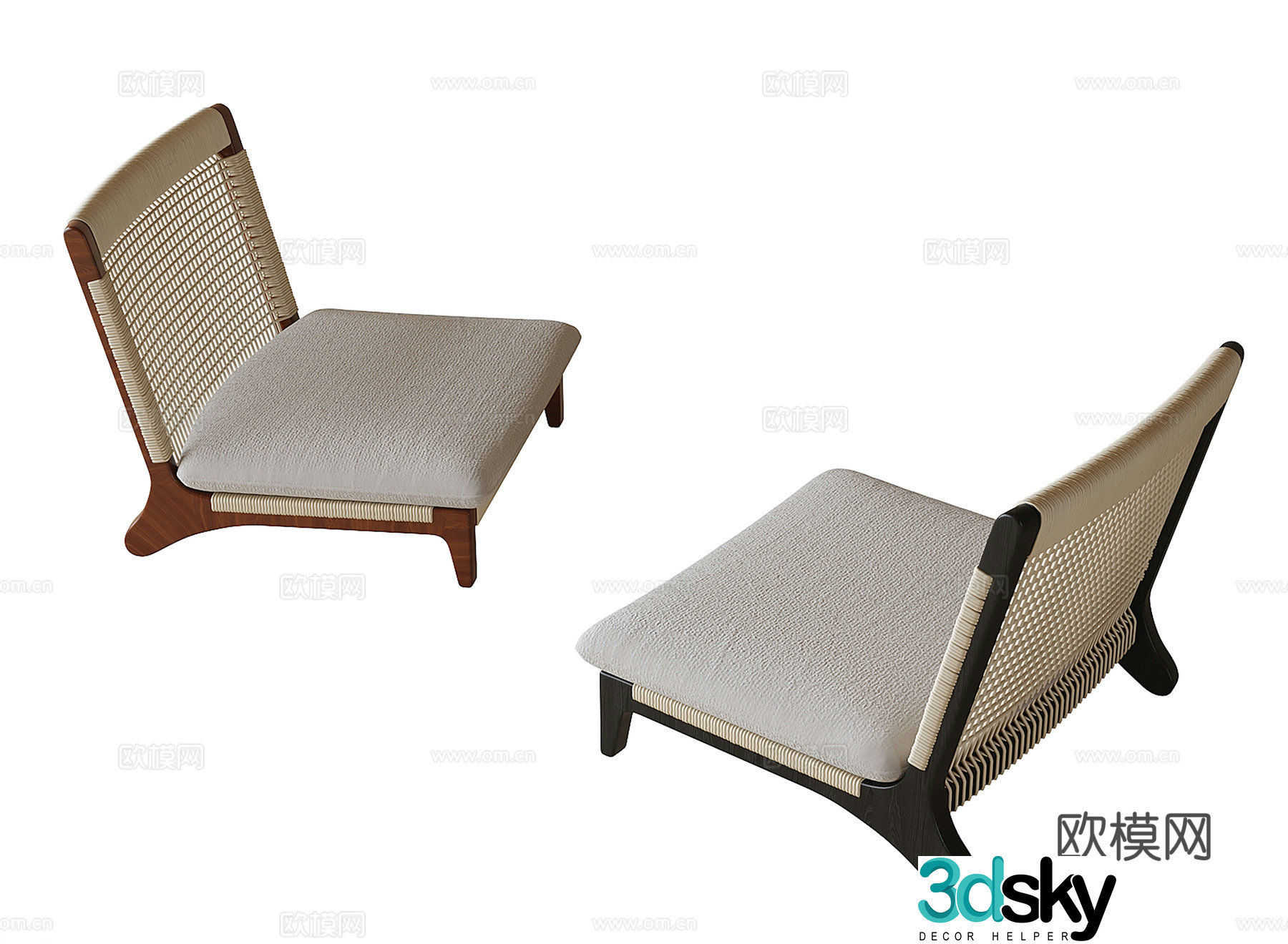 Modern casual chair single chair tea chair 3d model