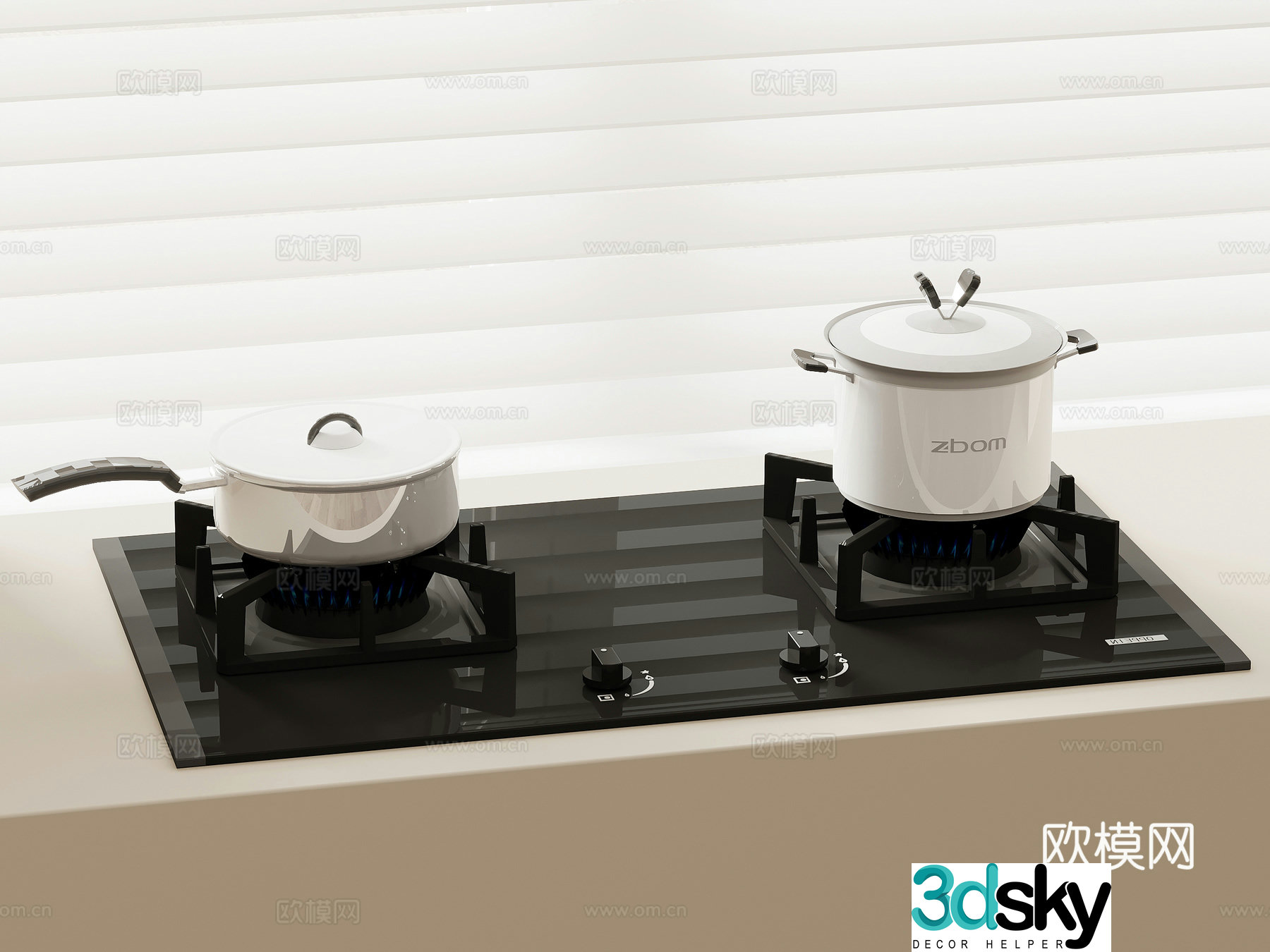 Modern stove stove 3d model