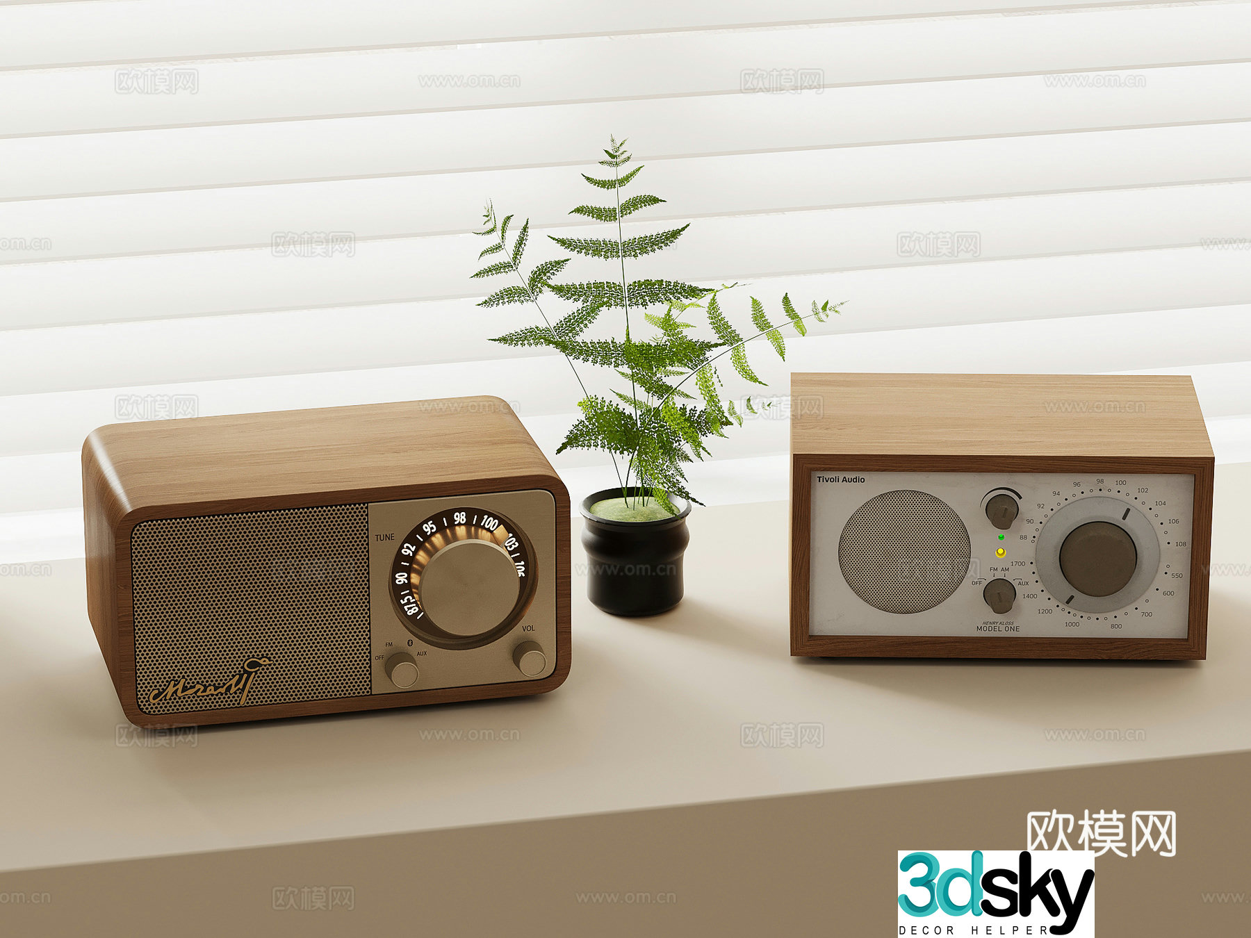 French retro audio small speaker 3d model