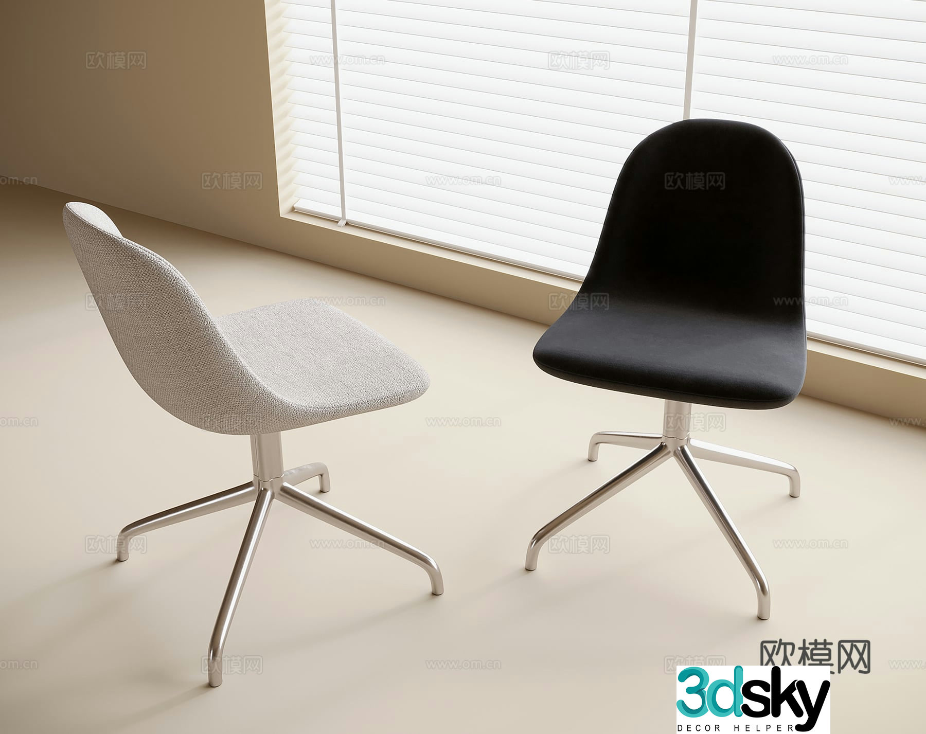 Modern single chair Office chair Book chair 3d model