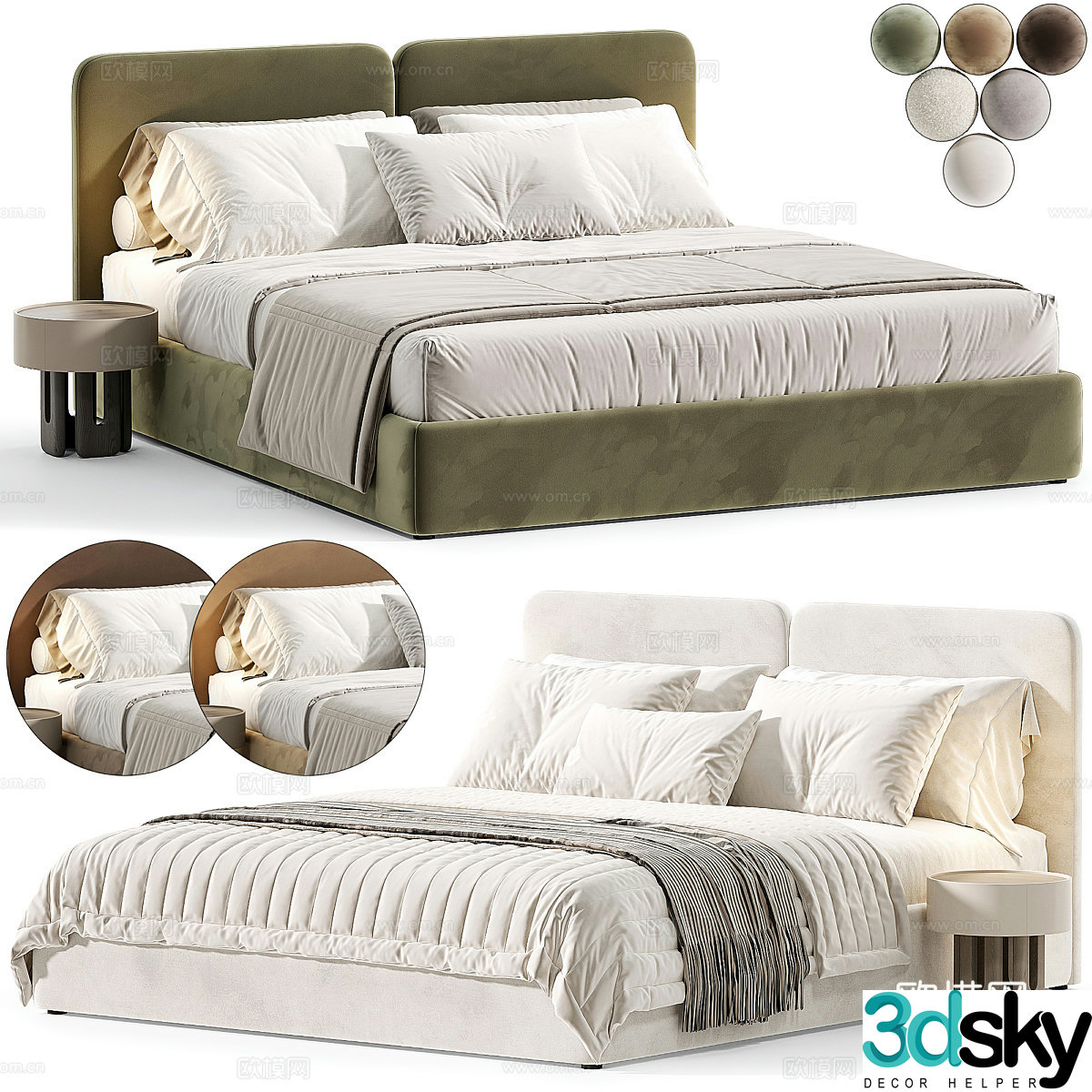 Double bed 3d model