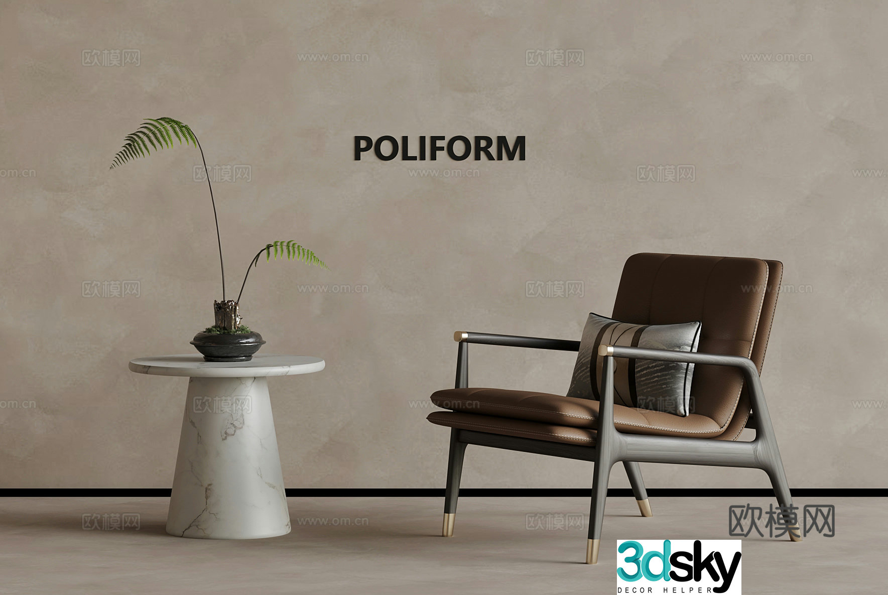 Leisure chair modern leisure chair side 3d model