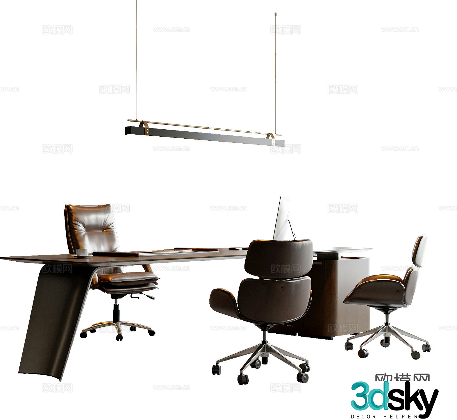 Modern Italian office desk chair office chair boss chair chandeliers 3d model