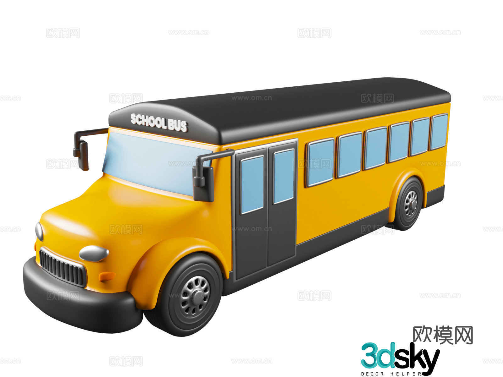 Cartoon School Bus Cartoon American School Bus School Bus School Bus3d model