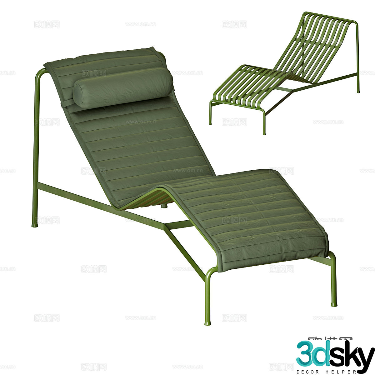 Modern Italian minimalist stainless steel lounge chair 3d model