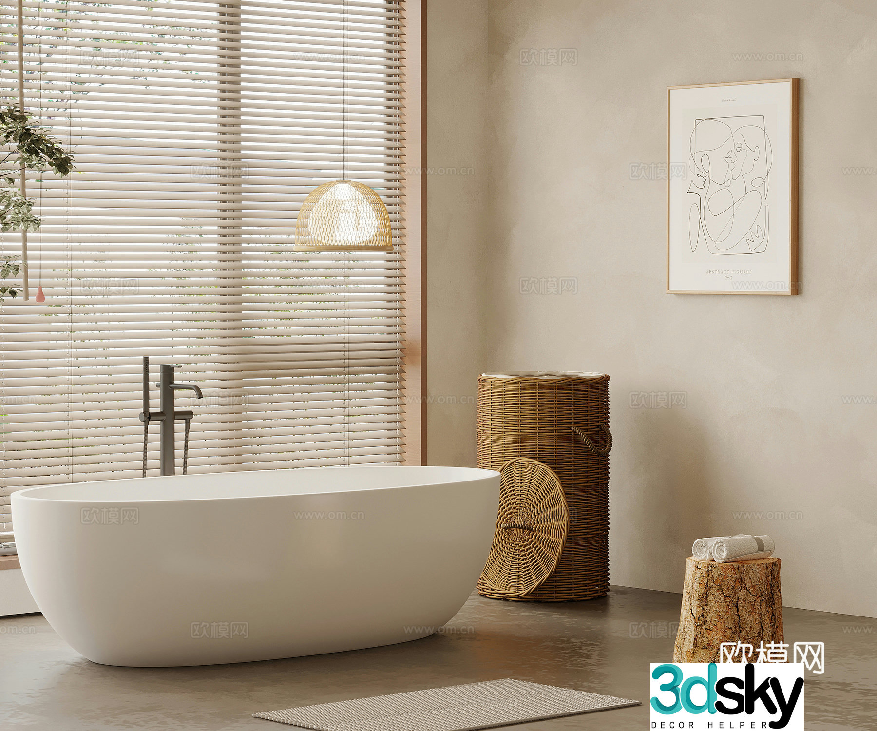 Bathtub Wasabi Bathroom Freestanding Bathtub 3D Model