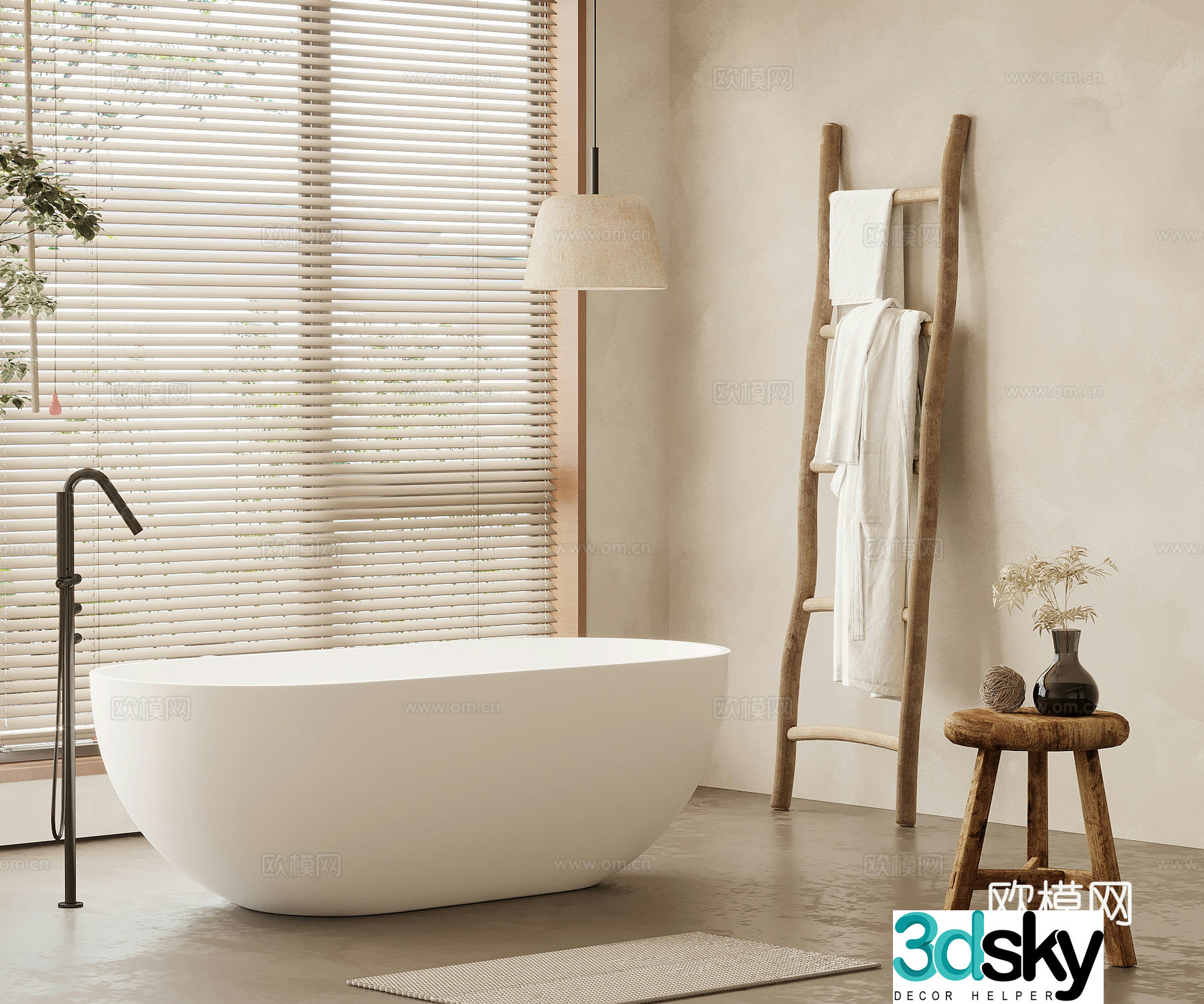 Bathtub Wasabi Bathroom Freestanding Bathtub 3D Model