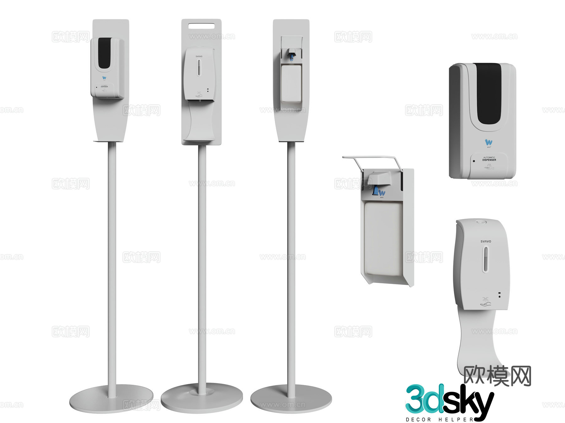 Modern automatic hand sanitizer 3d model