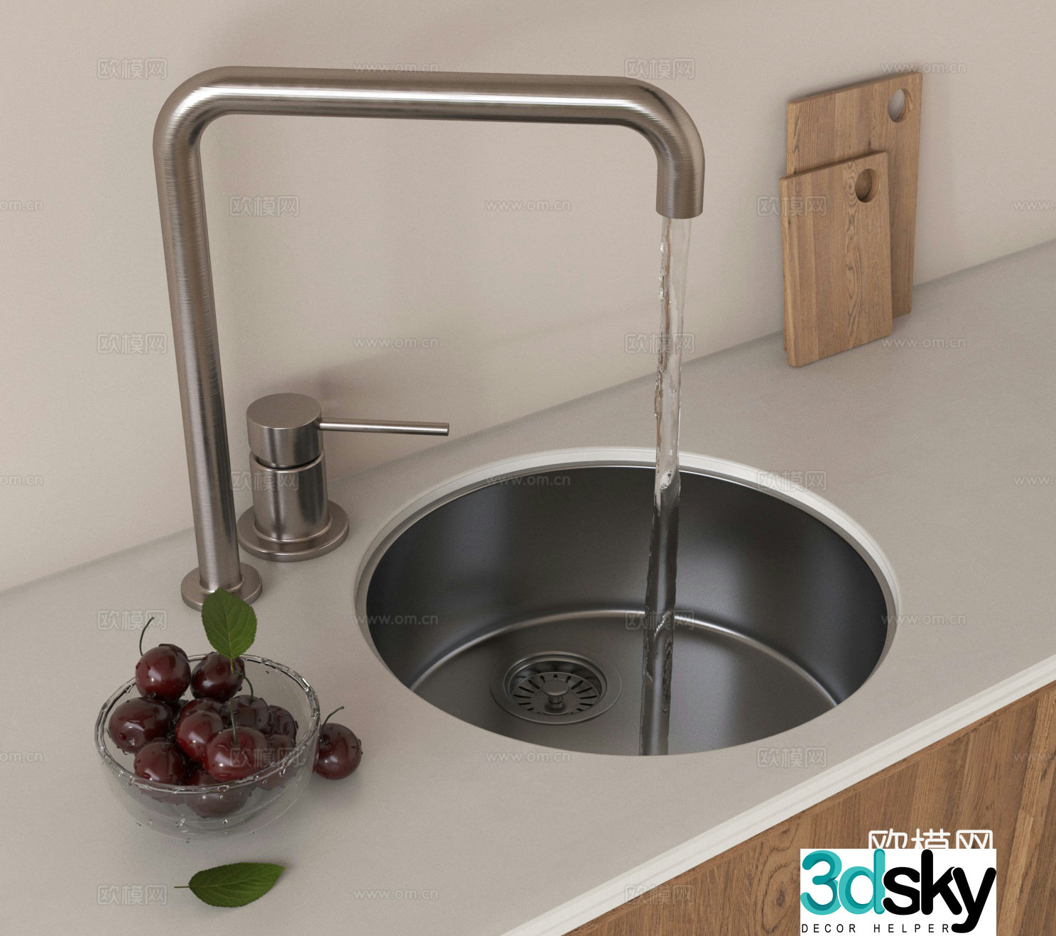 Sink vegetable wash basin dishwasher 3D model