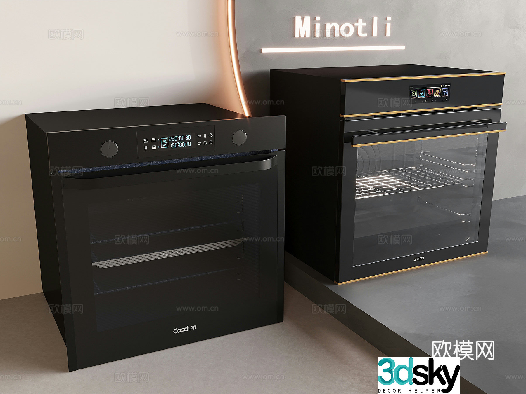 Inline steamer oven 3D model