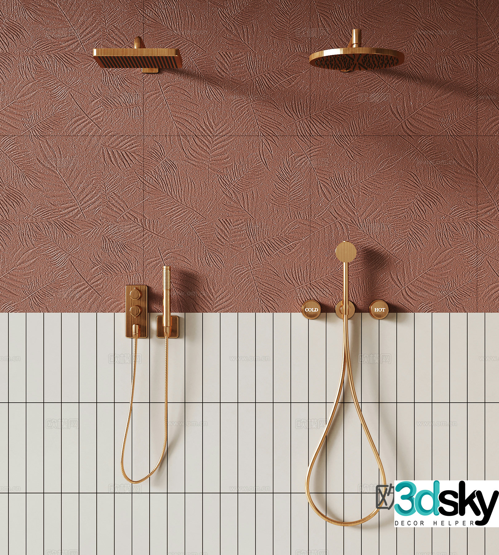 French shower shower 3d model