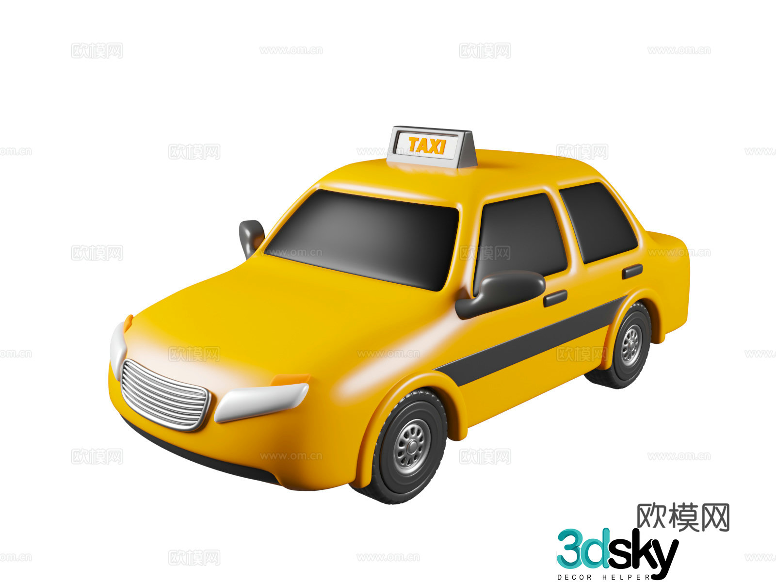 cartoon taxi cartoon taxi taxi Taxi3d model