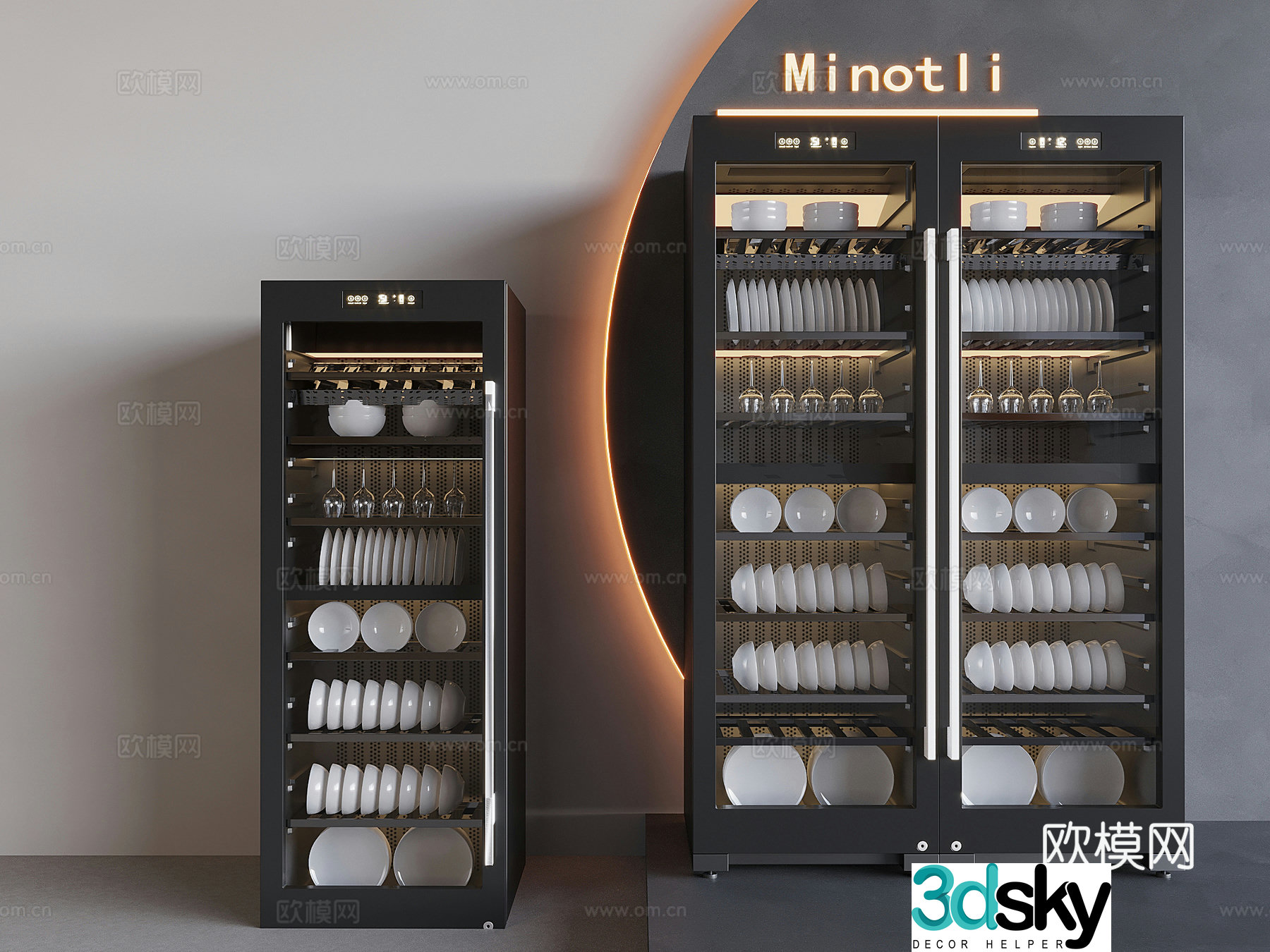 Modern smart disinfection cabinet bowl plate chopsticks disinfection cabinet 3D model