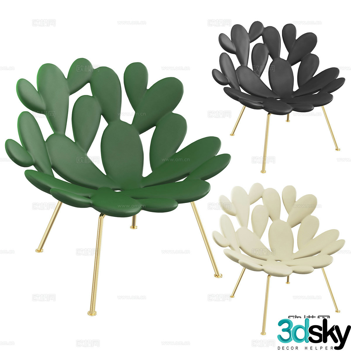 Modern Nordic leisure chair 3d model
