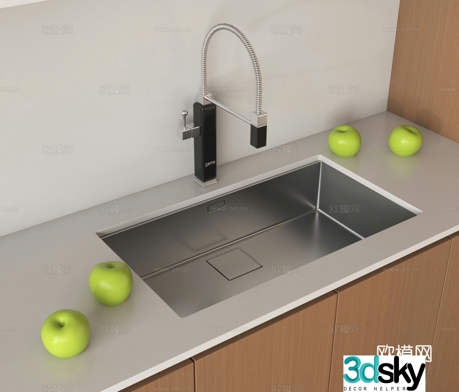 Kitchen sink Washing basin Dishwasting 3D model