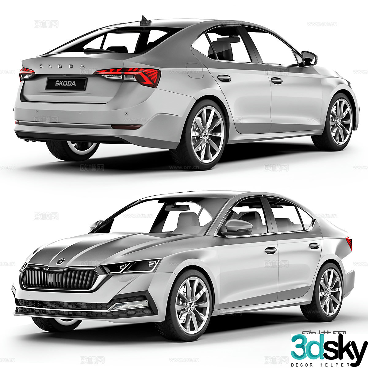 Skoda Octavia A8 2020 car 3d model