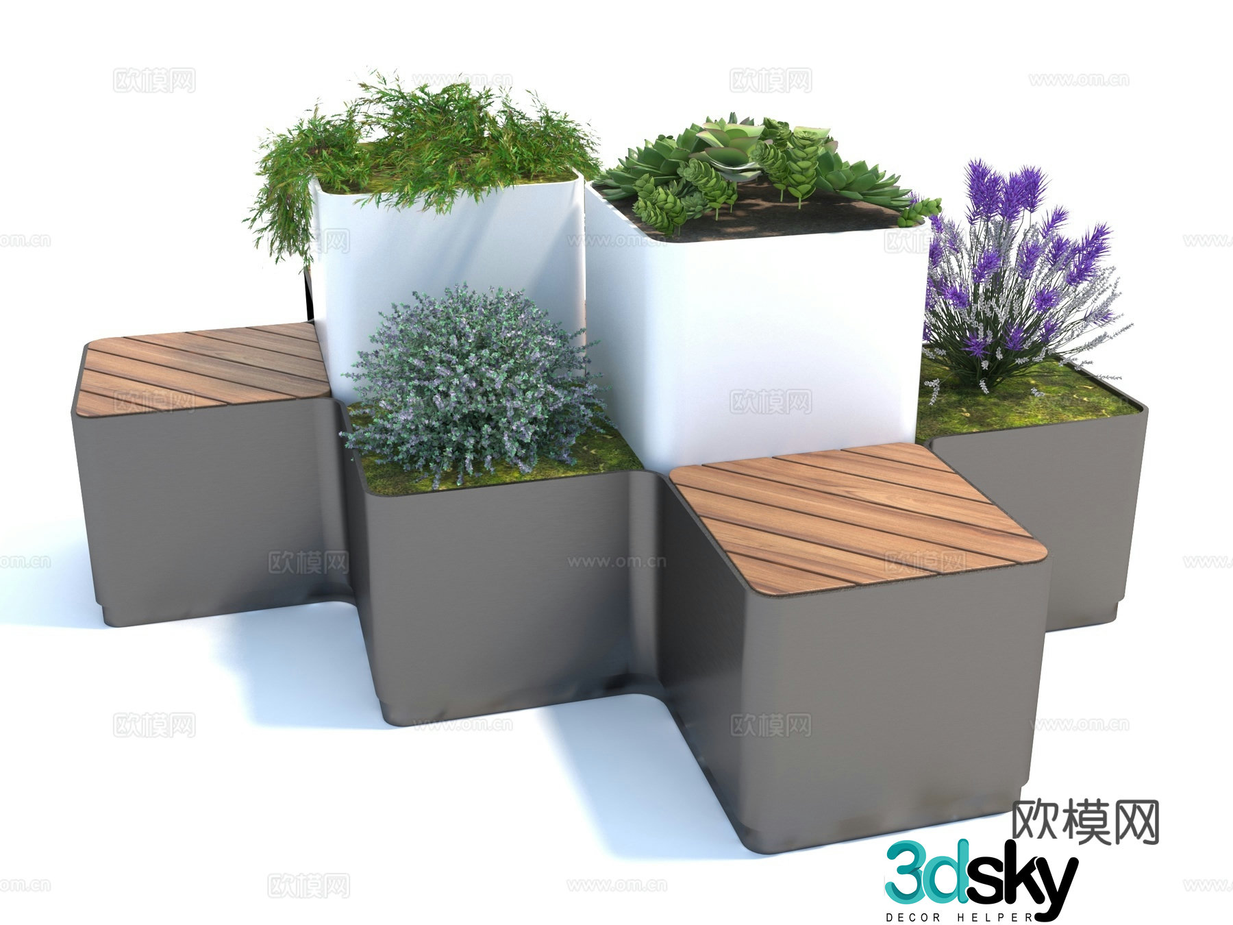 Modern style landscape seat 3d model