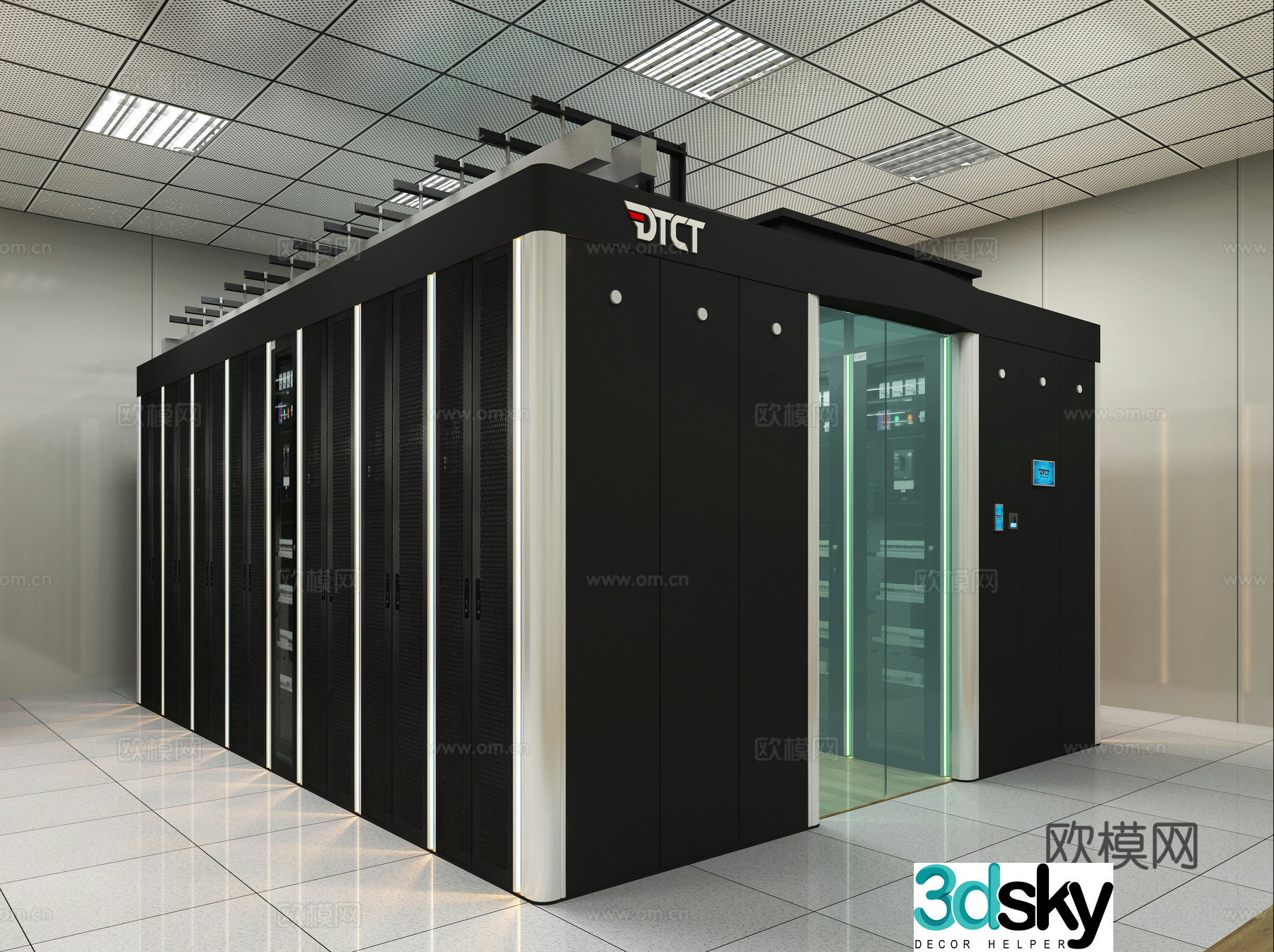 Modern computer room Module machine Chassis 3D model