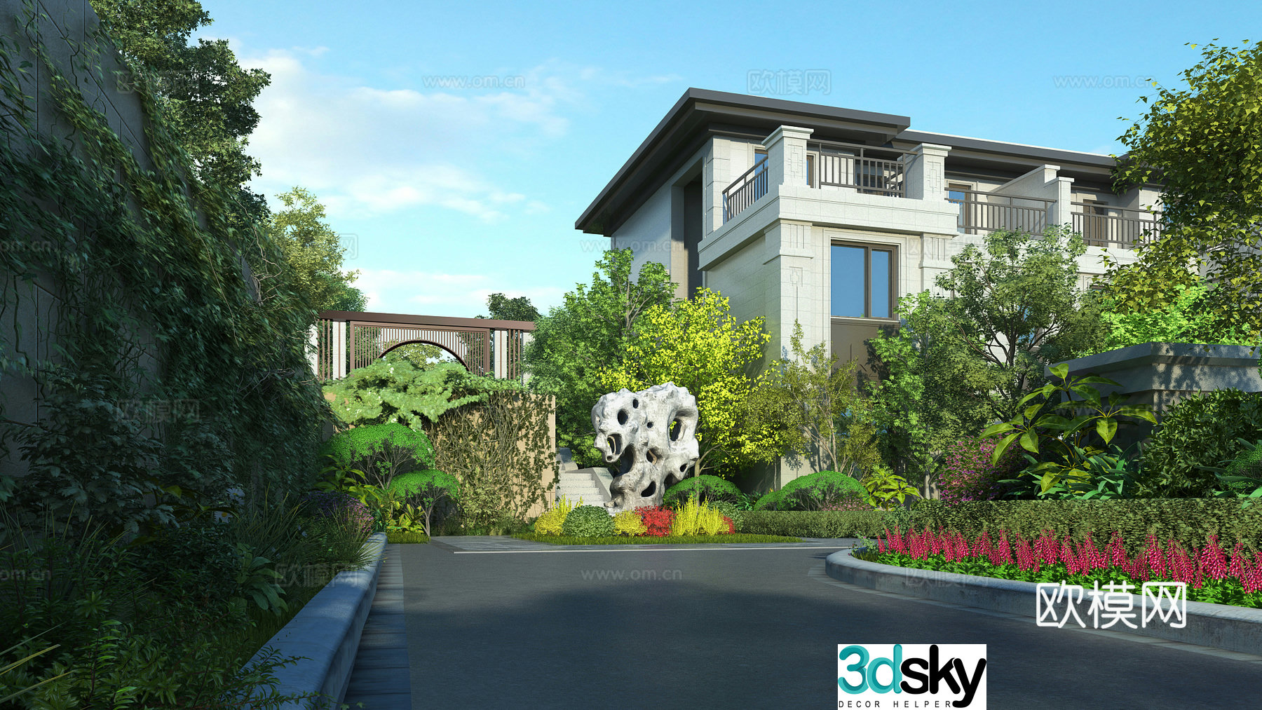 Modern garden landscape 3d model