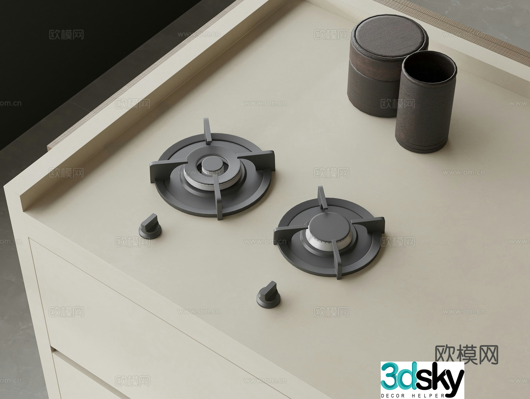 Embedded gas stove Embedded gas stove 3D model