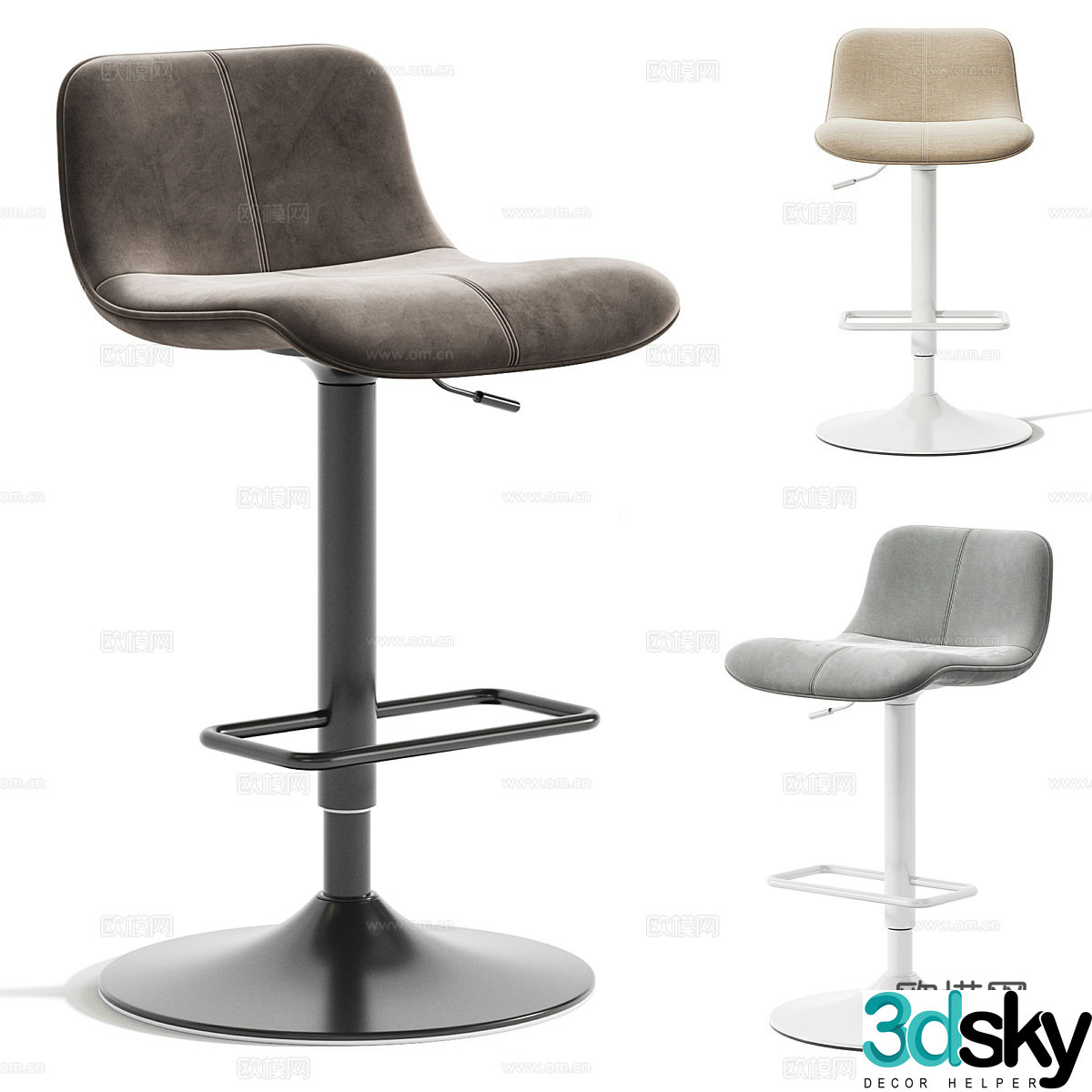 Modern Italian bar chair 3d model