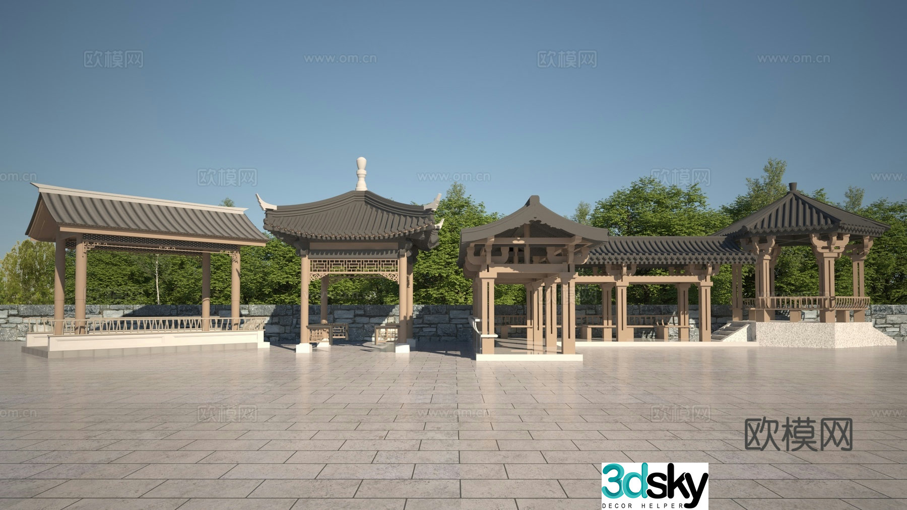 Chinese pavilion 3D model