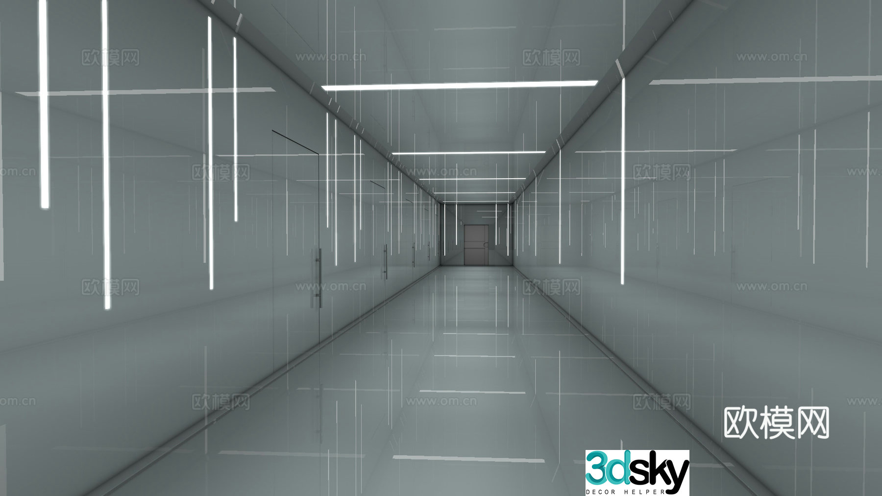 Science fiction walkway Technology channel 3D model