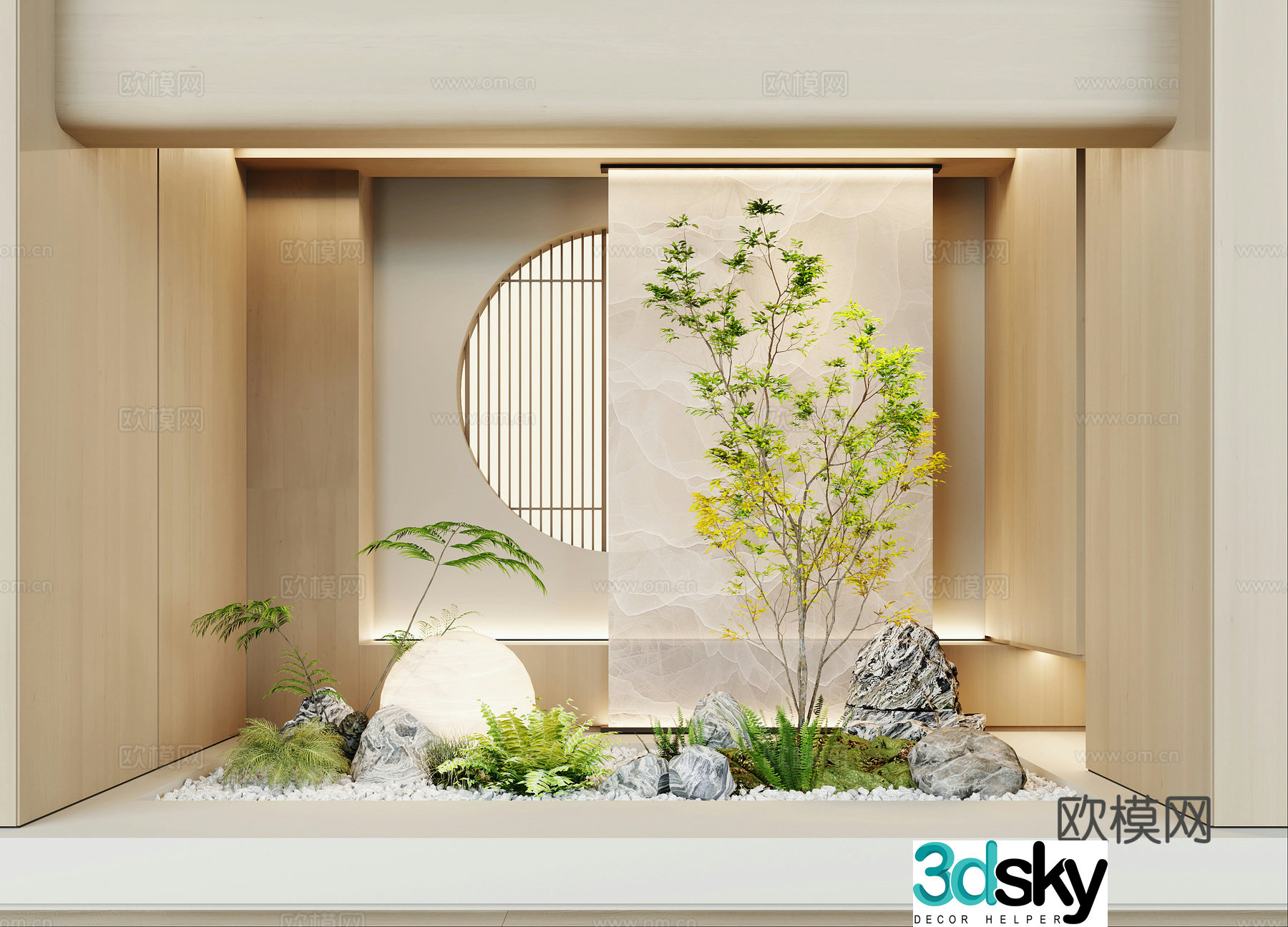 Modern interior landscape 3d model