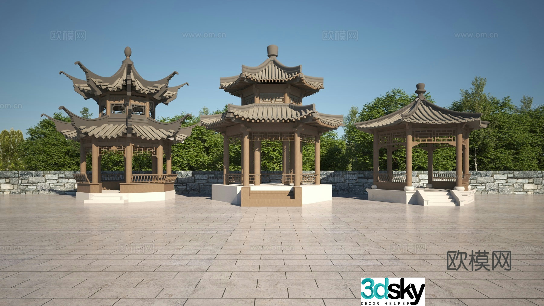 Chinese pavilion 3D model
