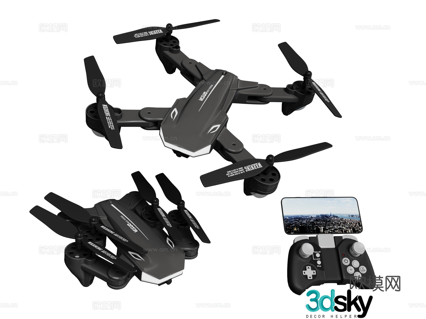 Modern drone 3d model