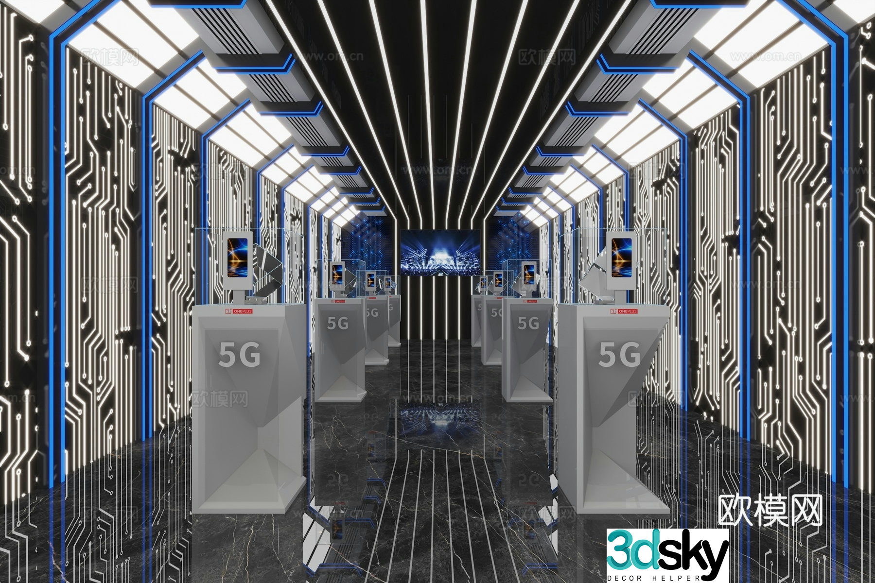 Modern Communication Exhibition 3D Model