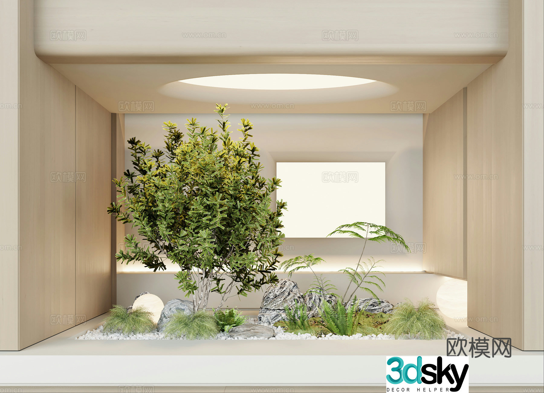 Modern interior landscape 3d model
