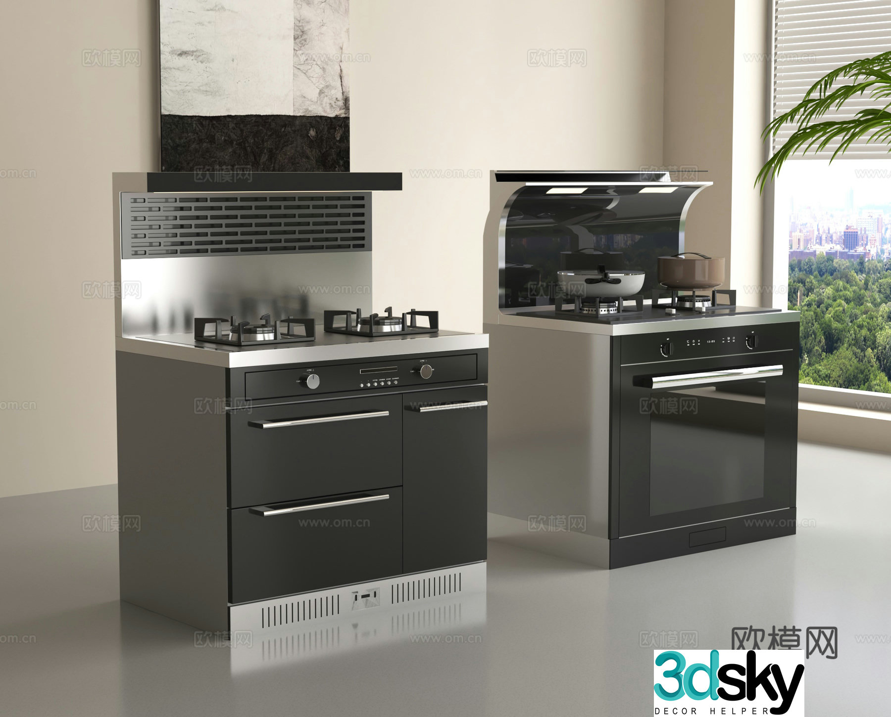 Integrated stove stove stove 3D model