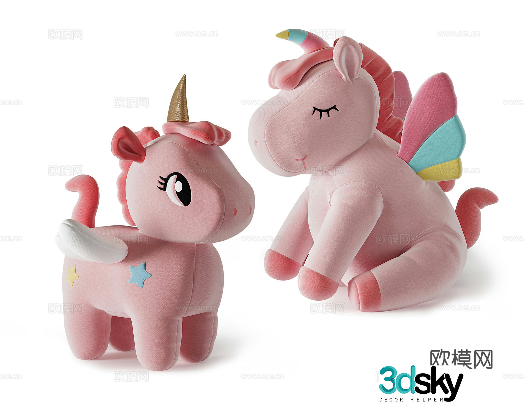 Unicorn Plush Toy 3D Model