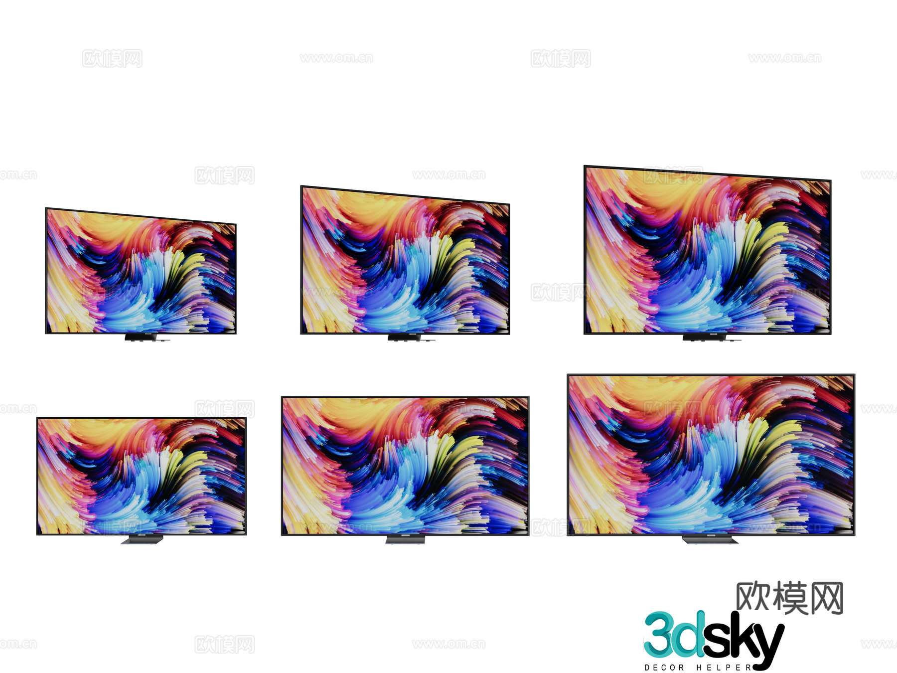 Modern computer monitor display screen 3d model