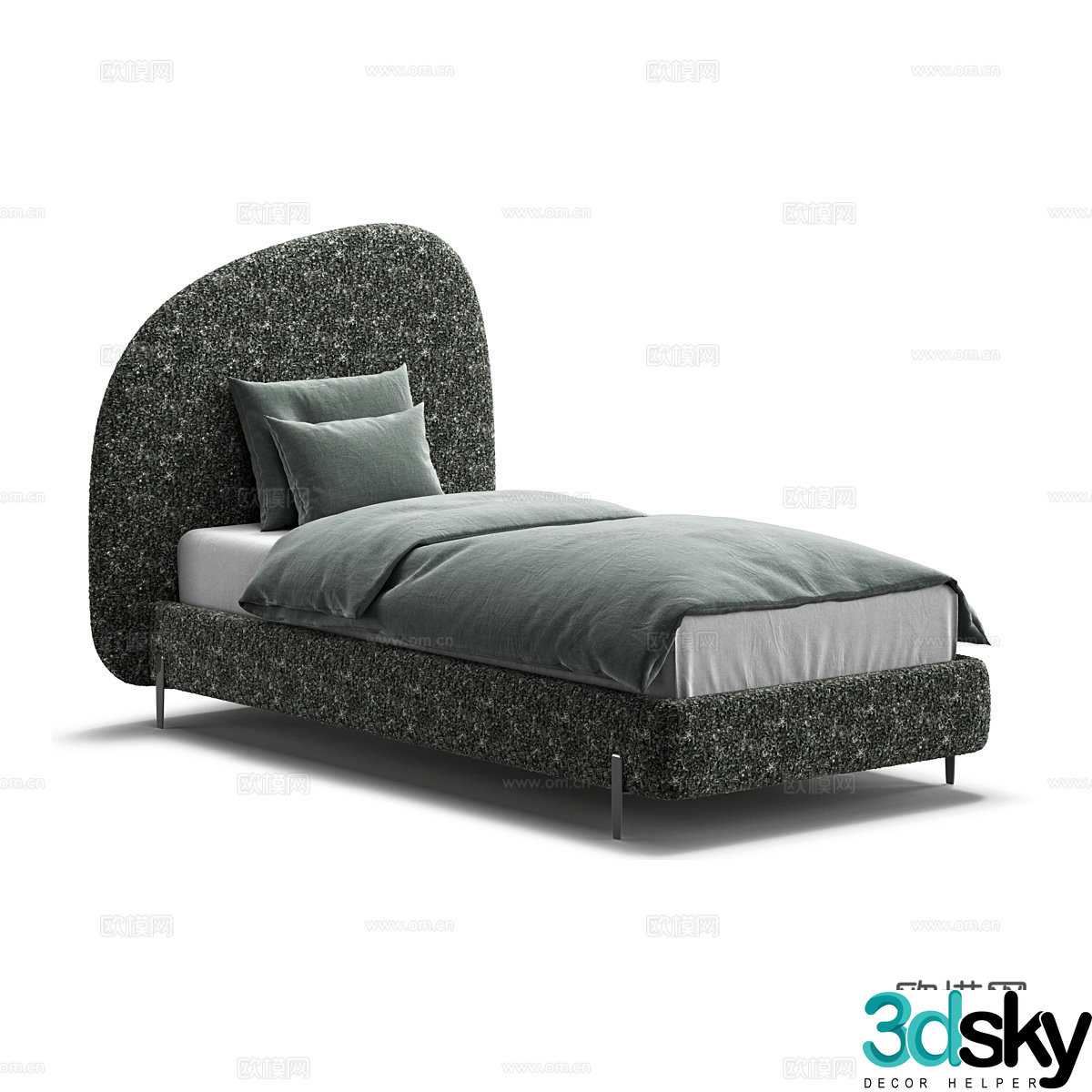 Modern simple single bed Single bed Simple bed Bedroom bed 3D model