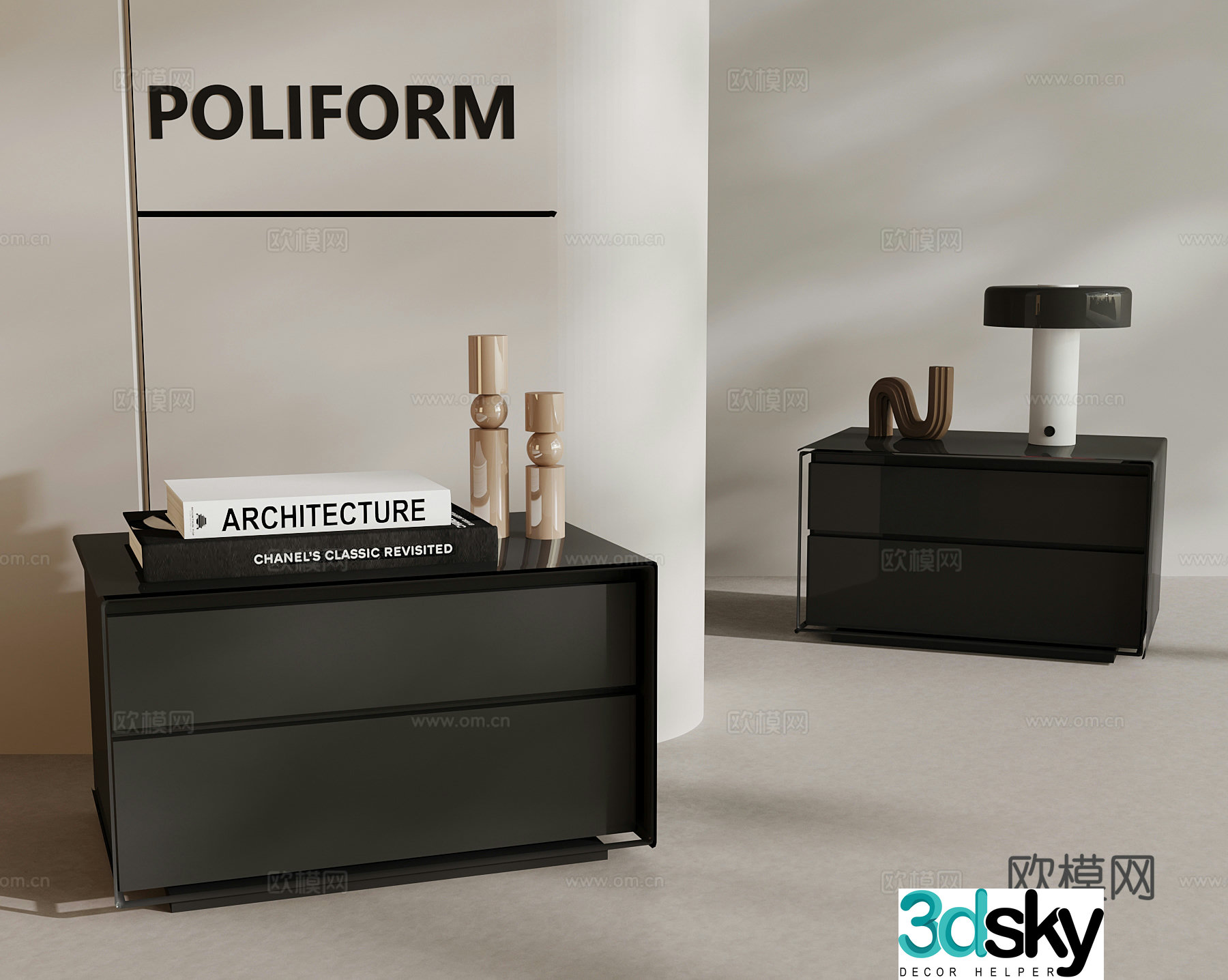 Bedside table Modern bedside table 3d model