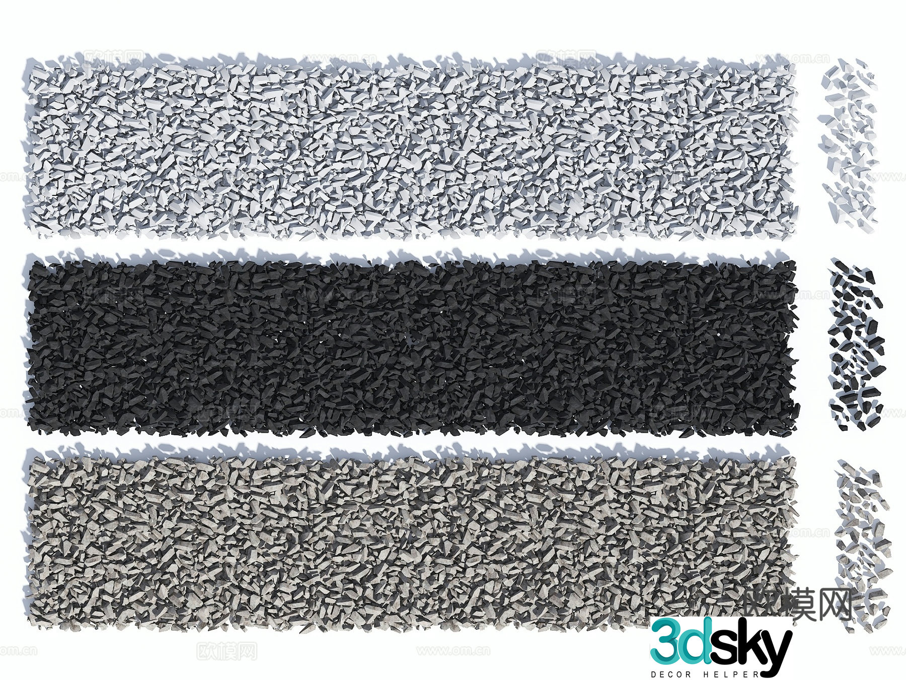 Modern gravel Landscape gravel White soft stone Small stone Sand gravel Stone path 3d model