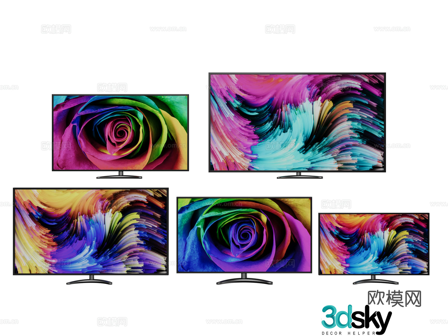 Modern computer monitor display screen 3d model