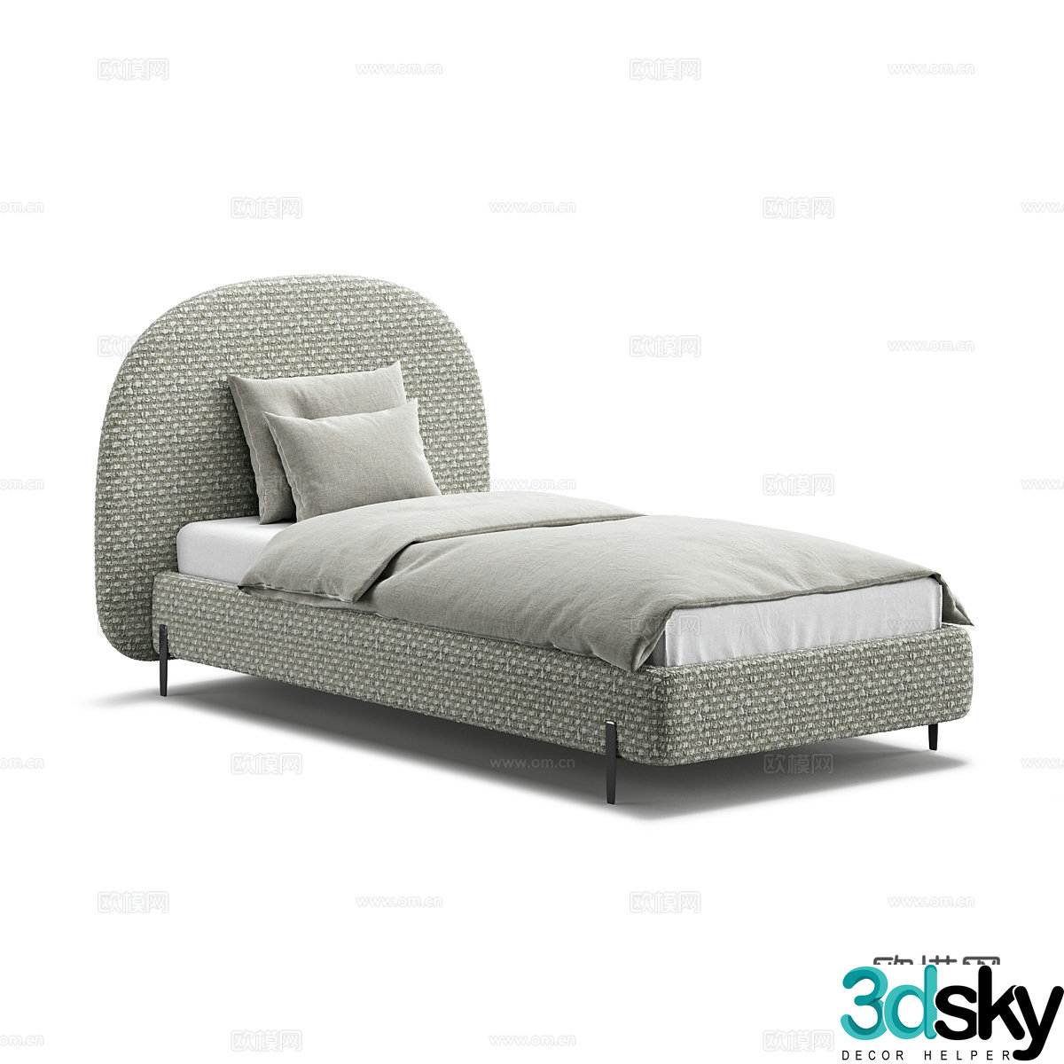 Modern simple single bed Single bed Simple bed Bedroom bed 3D model