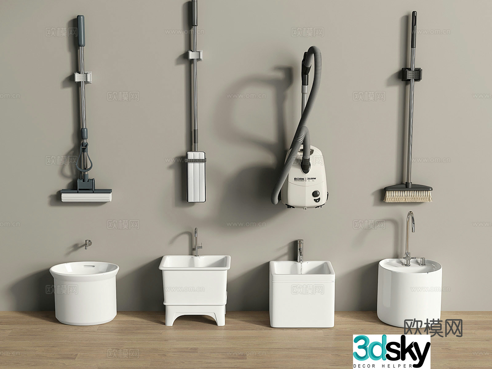 Modern mop pool mop pool mop vacuum cleaner 3d model