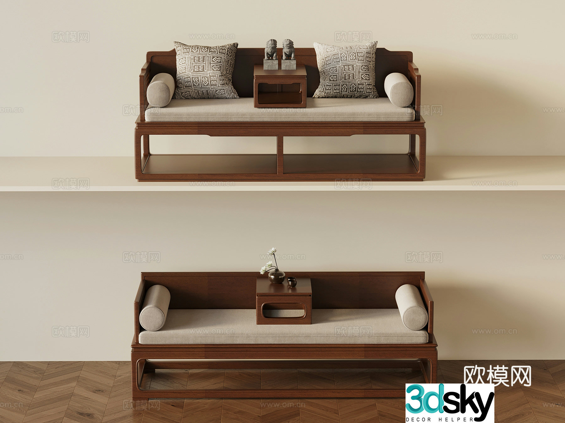 Arhat bed New Chinese Arhat bed 3D model