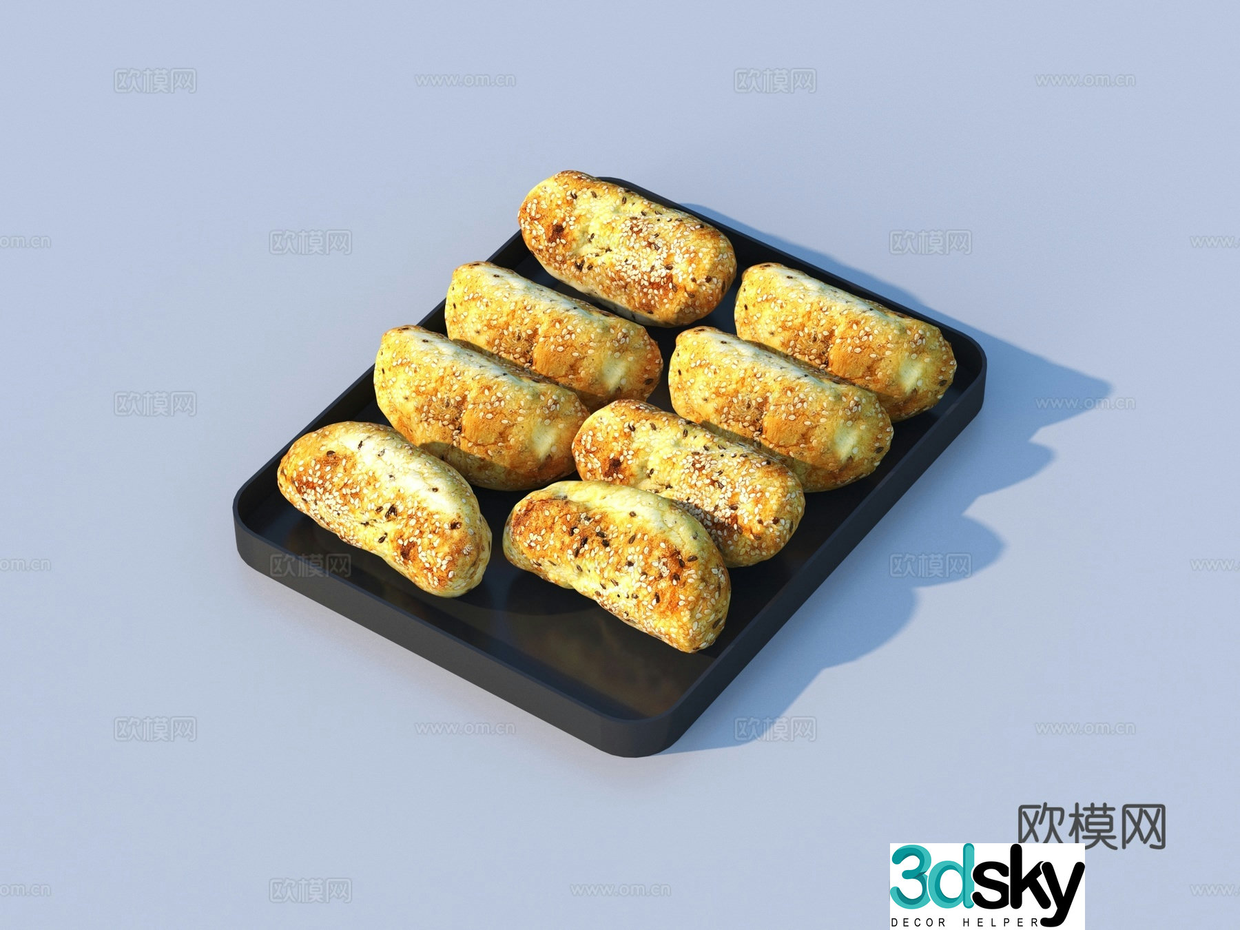 Bread Bread Cookies Food 3D Model