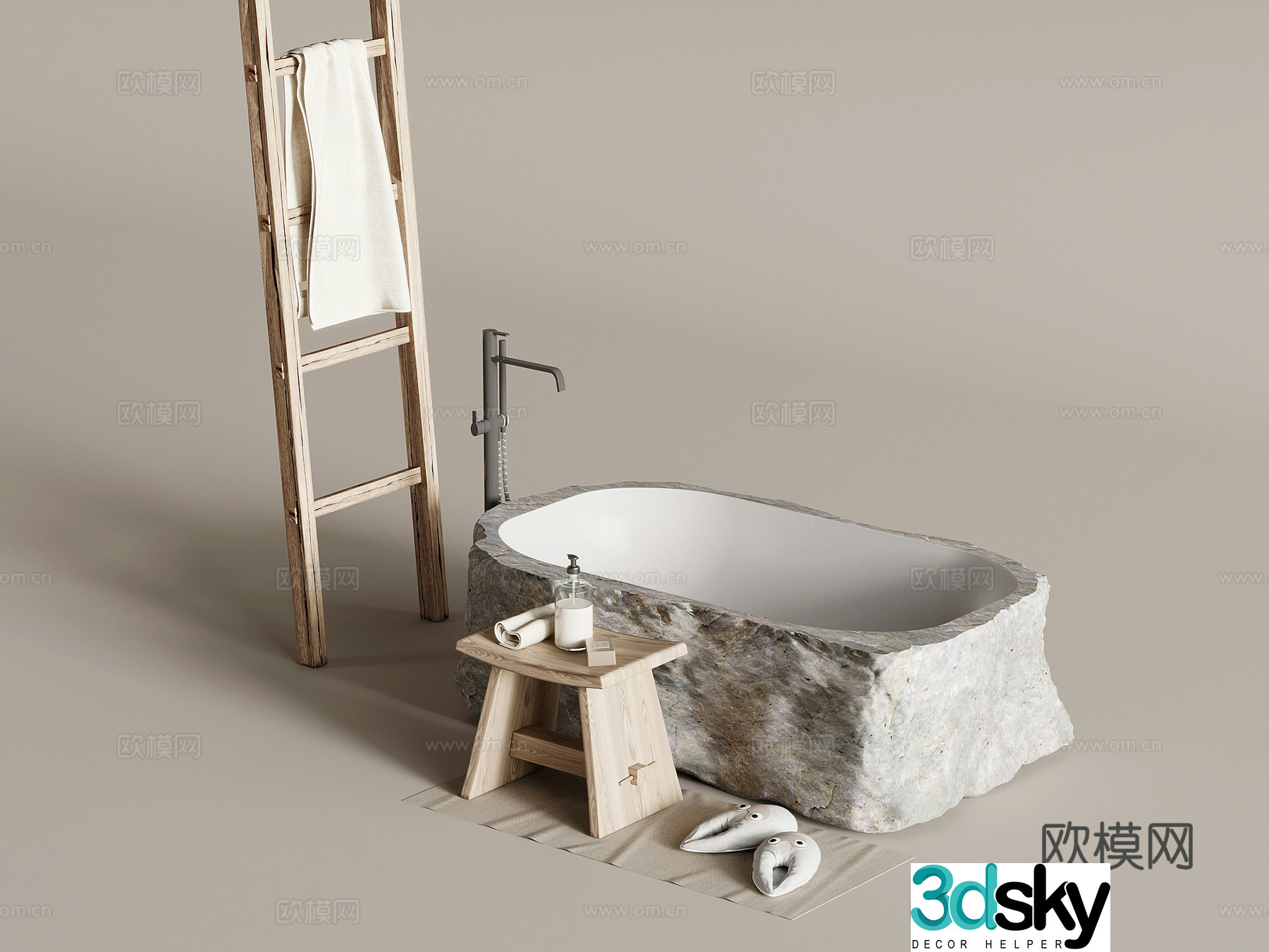 Bathtub Jijifeng Bathtub Towel Rack 3D Model